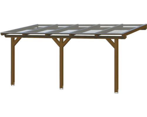 Houten carport met transparant dak
