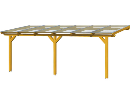 Houten carport met doorzichtig dak