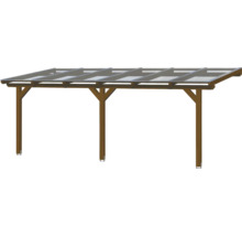 Houten carport met transparant dak