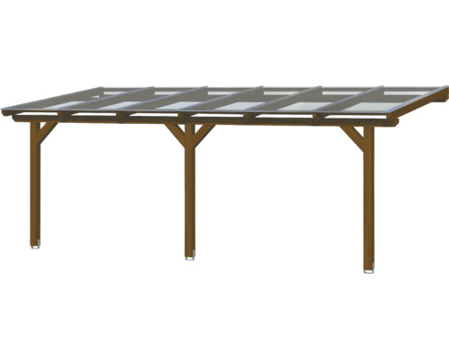 Houten carport met transparant dak