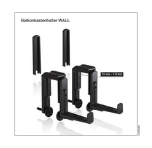 Balkonbakhouder voor wandmontage, verstelbaar tussen 74 en 110 millimeter
