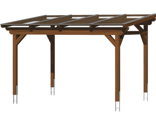 Houten pergola met transparant dak voor de tuin