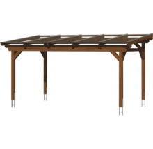 Houten carport met plat dak