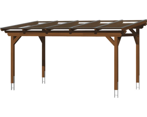 Houten carport met plat dak