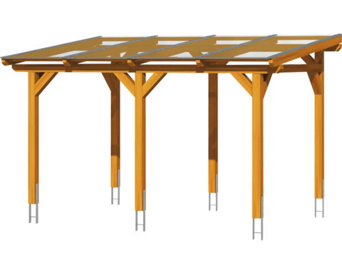 Houten carport met transparant dak