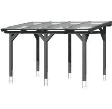 Houten carport met transparant dak voor buiten