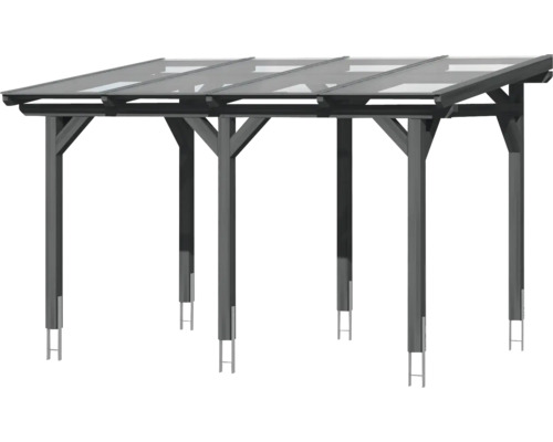 Houten carport met transparant dak voor buiten