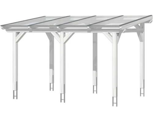 Overkapping van hout en transparant materiaal