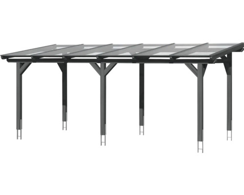 Houten carport met transparant dak