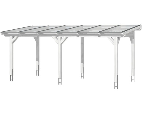 Houten carport met lichtdoorlatend dak