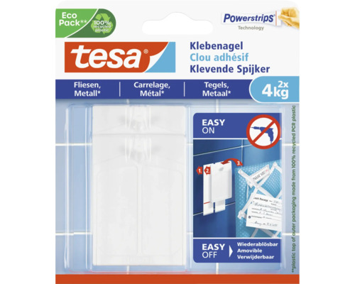 TESA Powerstrips klevende spijker voor tegels & metaal 4 kg 2 stuks