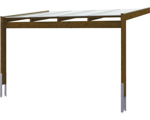 Houten carport met transparant dak