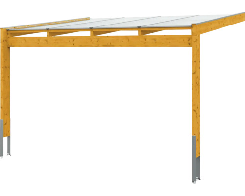 Houten carport met transparant dak
