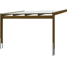 Houten carport met metalen voet