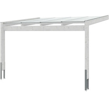 Houten carport met transparante dakbedekking