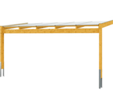Houten carport met transparant dak