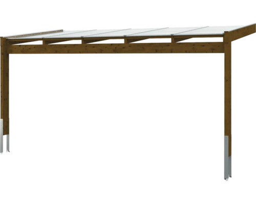 Houten carport met transparant dak