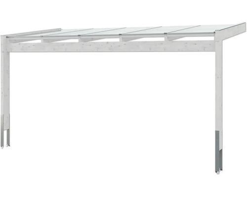 Houten carport met transparant dak