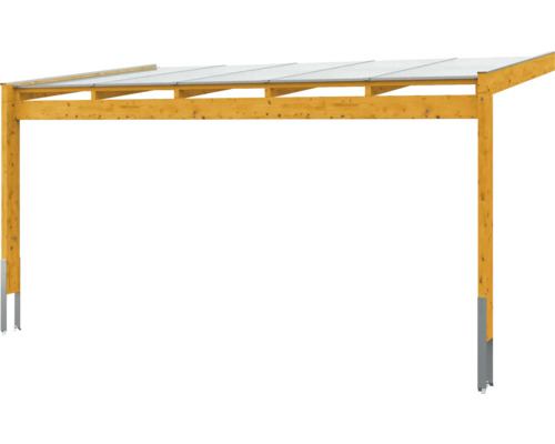 Houten carport met transparant dak