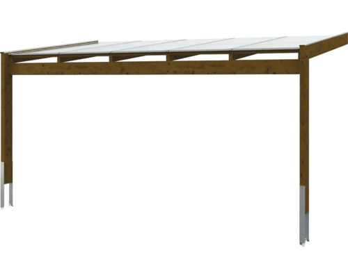 Houten carport met transparant dak