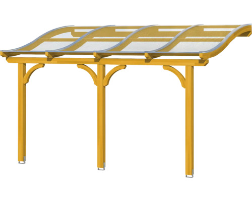 Houten carport met transparant dak