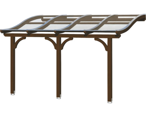 Houten carport met gebogen dak voor buiten