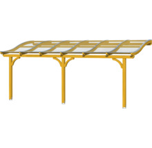 Houten carport met transparante overkapping