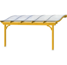 Houten carport met transparant dak