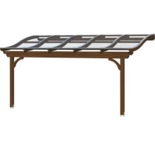 Houten carport met transparant dak