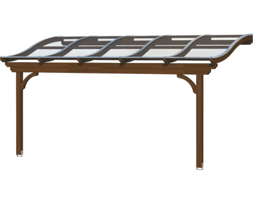 Houten carport met transparant dak