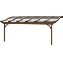 Houten pergola met golvend dak