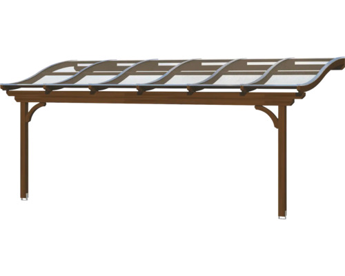 Houten pergola met golvend dak
