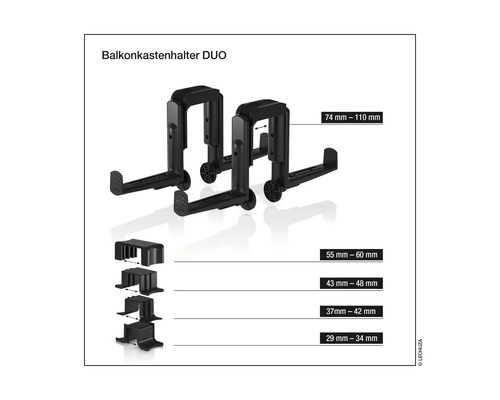 Balkonbakhouder DUO met maatvoering