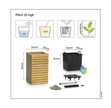 Diagram van de Palo 35 high plantenbak met afmetingen