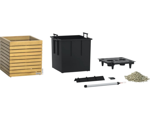 Houten plantenbak met irrigatiesysteem en accessoires