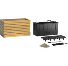 Houten plantenbak met irrigatiesysteem en accessoires