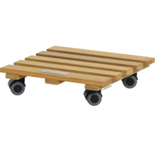 Plantenroller van hout met wielen