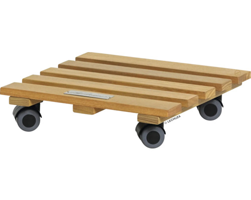 Plantenroller van hout met wielen