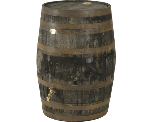 Regenton van hout met kraan