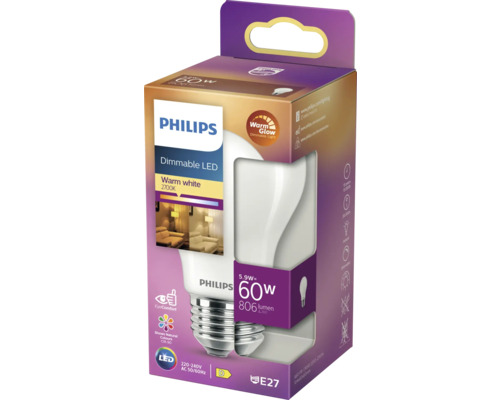 Philips LED lamp met E27 fitting in verpakking