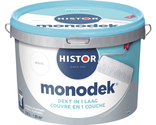 HISTOR Monodek Muurverf latex mat wit 2,5 l