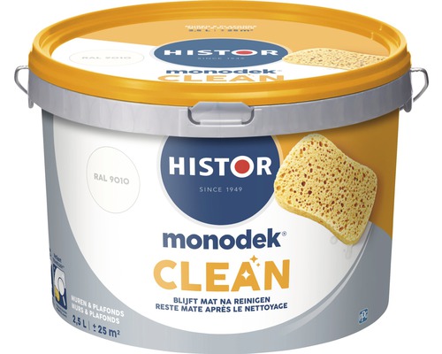 HISTOR Monodek Clean Muurverf RAL 9010 2,5 l