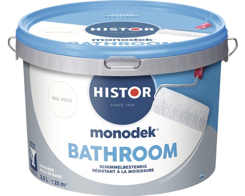 HISTOR Monodek Bathroom Muurverf schimmelbestendig RAL 9010 2,5 l