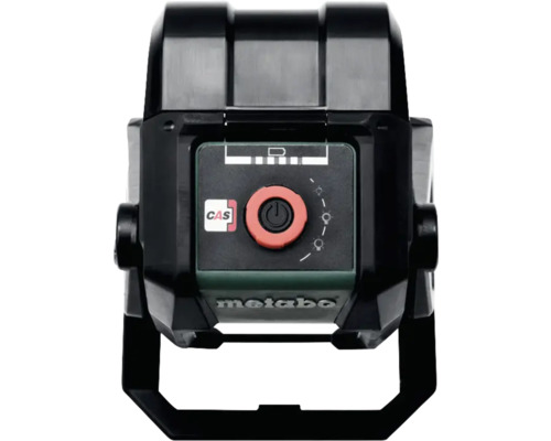 Metabo Logo. Accubouwlamp met batterij-indicator en aan-uitschakelaar.