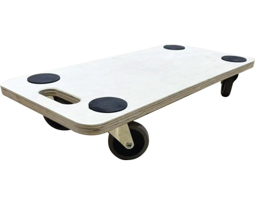 Houten meubelroller met handgreep en antislipnoppen