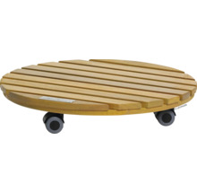 Plantenroller van hout met wielen
