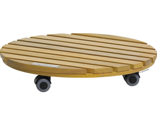 Plantenroller van hout met wielen