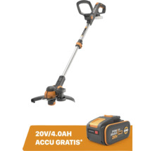 Worx accu grastrimmer met telescopische steel en verstelbare handgreep inclusief gratis 20 Volt 4,0 Ampère-uur accu.
