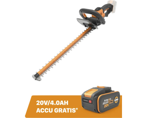 Worx accu heggenschaar met extra gratis 20 Volt 4,0 Ampere-uur accu