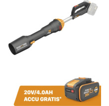 Worx Nitro Leafjet 40 Volt accu bladblazer met een gratis 20 Volt 4,0 Ampere-uur accu.
